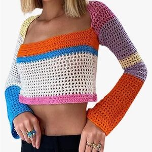 crochet cropped sweater